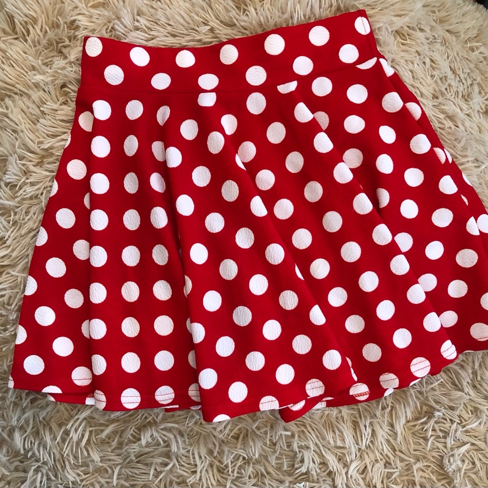 Red & White Polka Dot Skirt